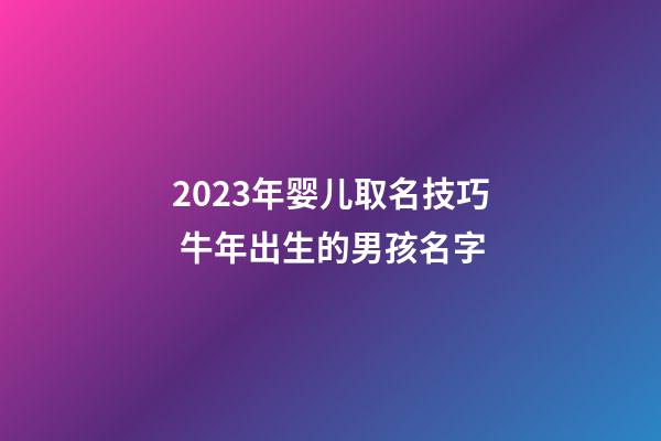 2023年婴儿取名技巧 牛年出生的男孩名字